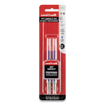 uni-ball® Refill For Gel 207 Impact Rt Roller Ball Pens, Bold Conical Tip, Blue Ink, 2-pack freeshipping - TVN Wholesale
